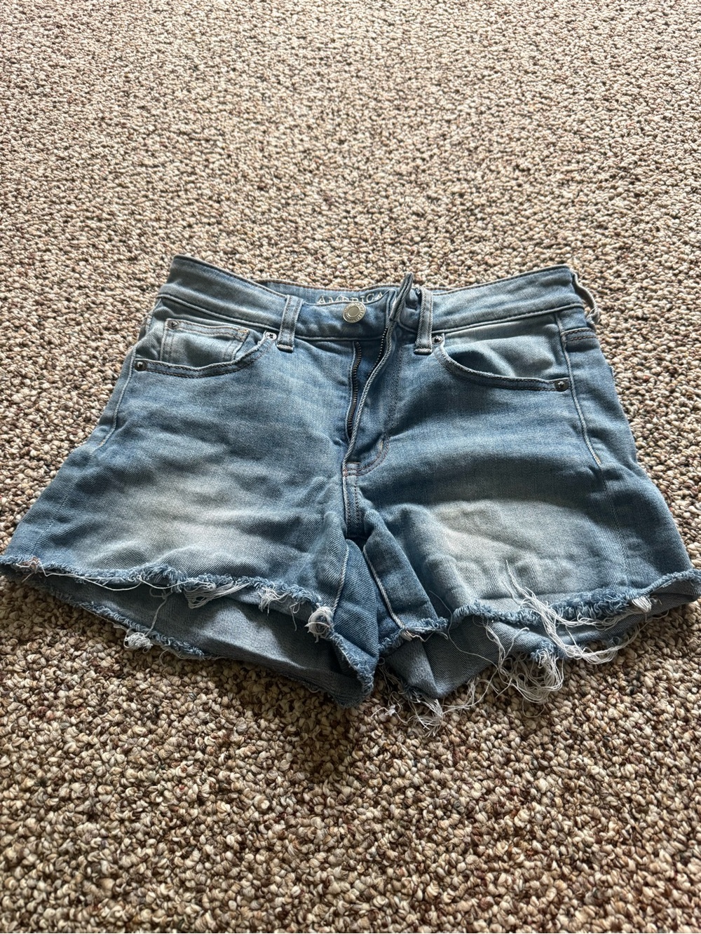 American Eagle Outfitters Light Blue Distressed Denim Cutoff Shorts
